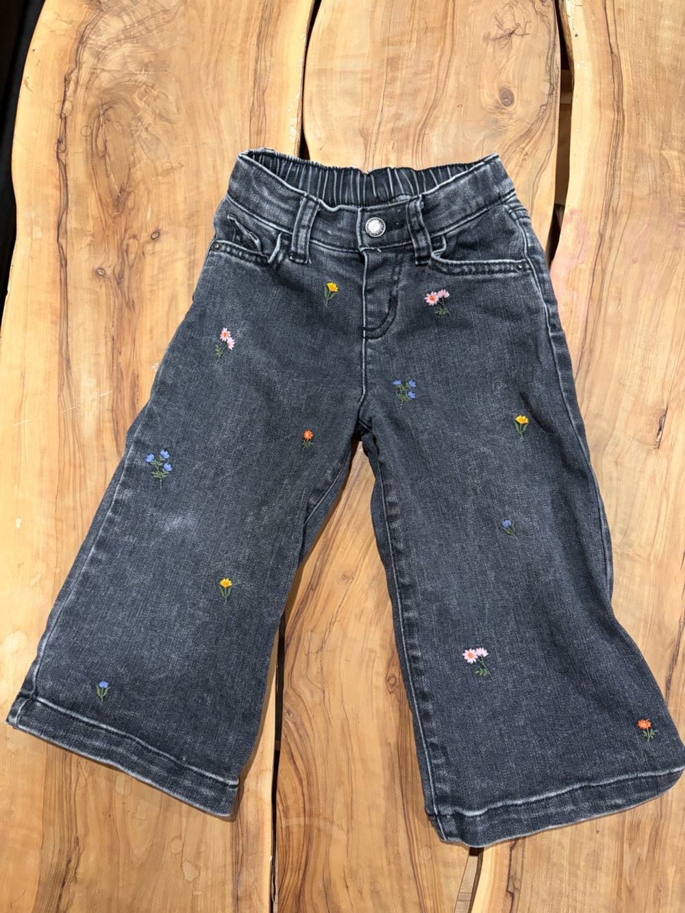 Cat & Jack Straight-Leg Jeans with Colorful Floral Embroidery